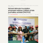 A Nigerian News Online publication on the Richard Akinnola Foundation's good works.