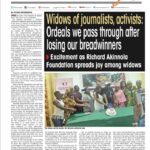 A Saturday life newspaper front page highlighting the good works of the Richard Akinnola Foundation